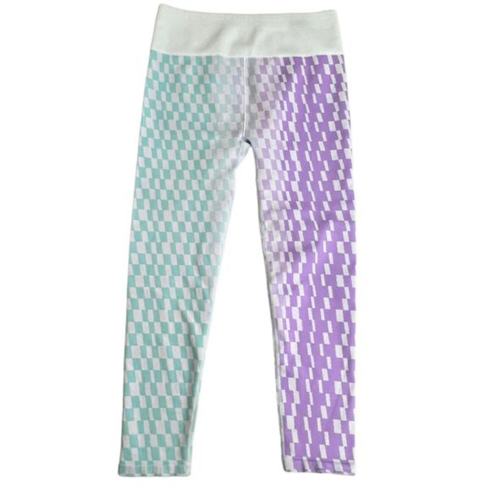 Fabletics Womens Multicolored Checkered High Waisted Seamless‎ 7/8 Leggings XL - Picture 3 of 8